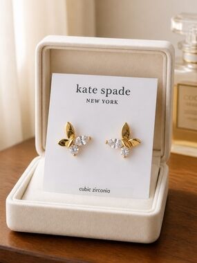 kate spade Gold Butterfly Cubic Zirconia Stud Earrings - Gold